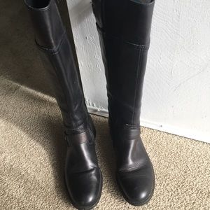 Aldo black leather knee high boots size 8 38